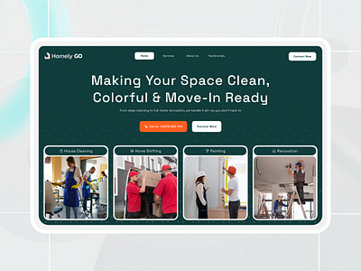 Homely GO - Homely GO - Home Service Website UI/UX Design branding cleaninghome cleaningservice dailyui design homeservice homeui ui uidesign
