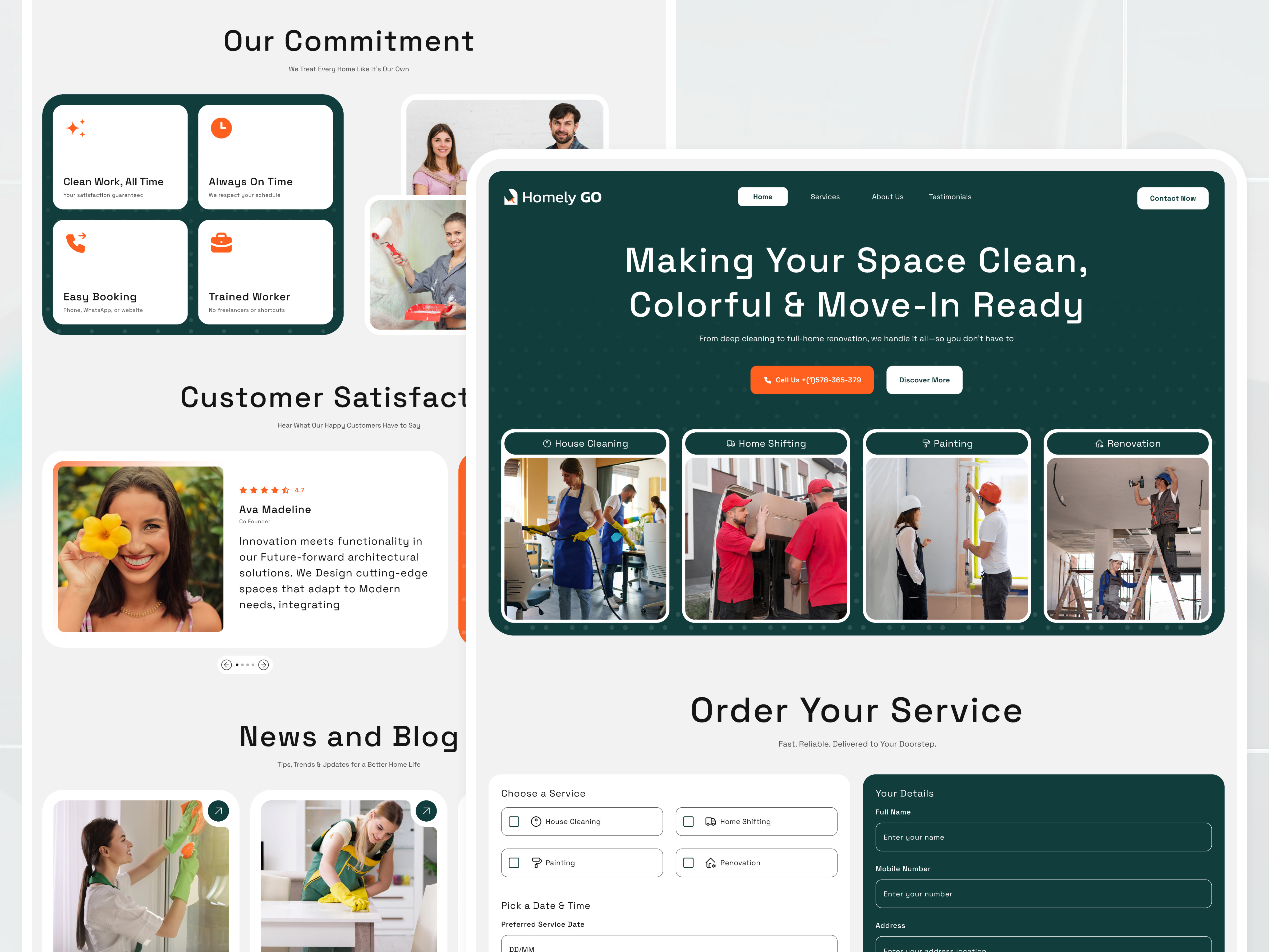 Example of Home Service Website Design