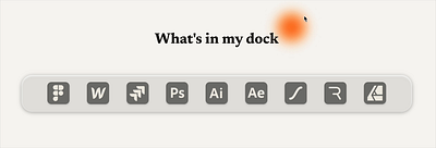Everyday apps, animated animation app icon design apps dock follow cursor glass interactive product design webflow