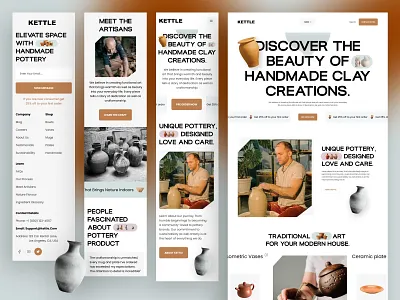 Pottery & Ceramics Ecommerce Website - Landing page - Web design branding ceramic dribbble e commerce ecommerce website jabel kahaf landing page landing page design minimal pottery website trendy design ui design ui ux design web design web ui website landing page website mockup website ui design