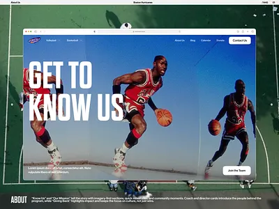 Jordan Shot Hero Section basketball branding character ip dribble hero section michael jordan retro team section ui