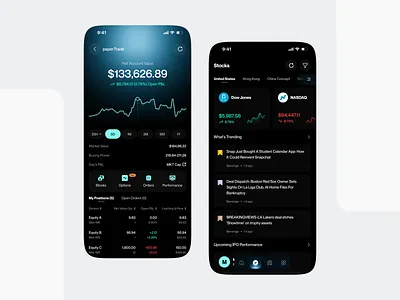 Treva - Trading App Design app design finance finance app fintech invest investment ios market mobile app news papertrade portfolio saas stock stock app trading trading app trading app design ui ux
