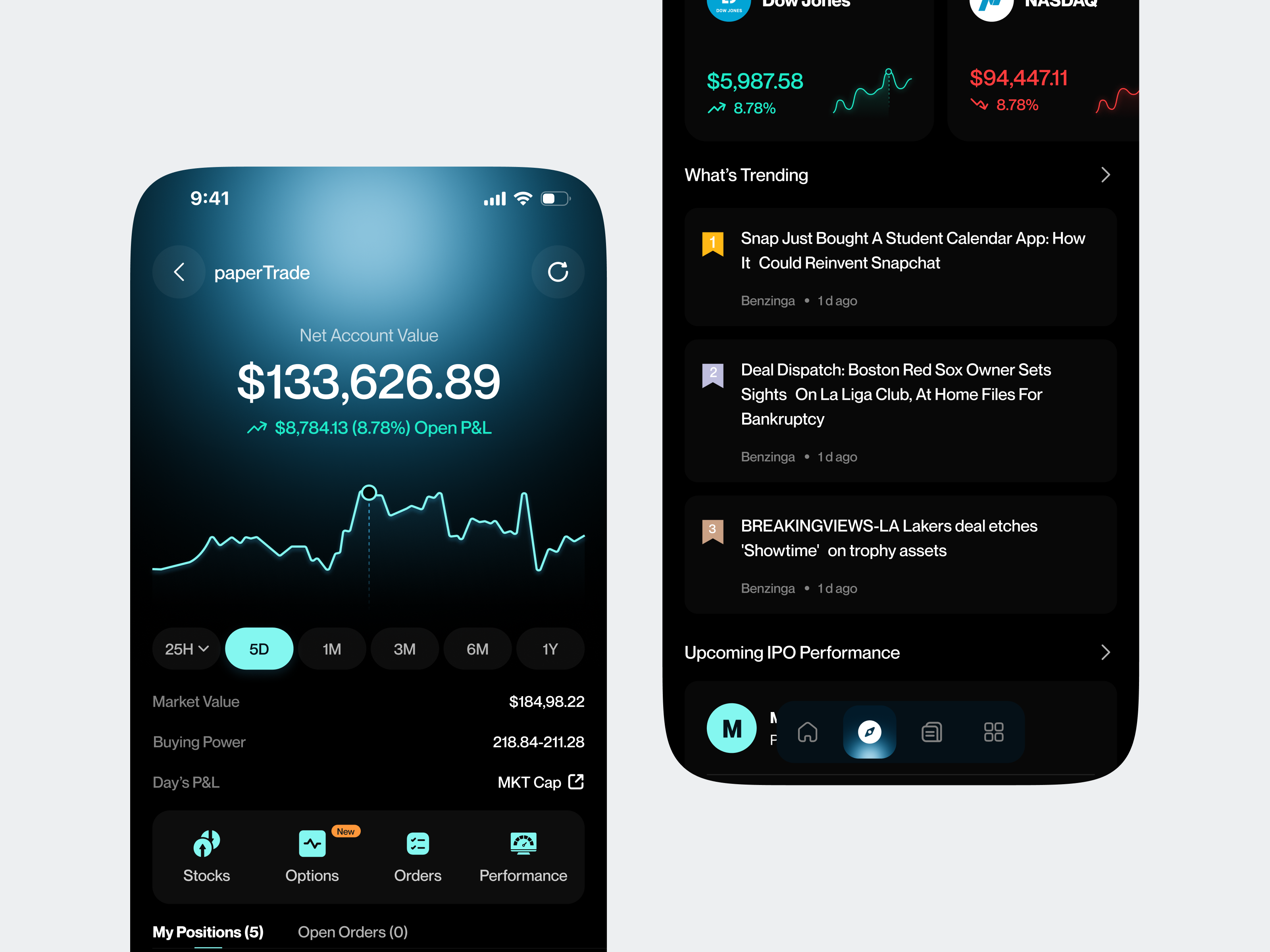 Example of Stock Trading Mobile App