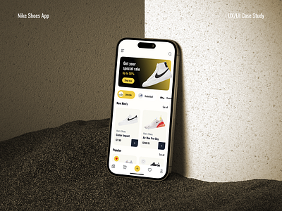 Nike Shoes Sneaker Online Shopping Mobile App Design ai app ecommerce fashion ios mobile app nike nike shoes online online shop online story shoe shoe delivery shoe search shoes shopping shopping cart size sneaker store ai app style