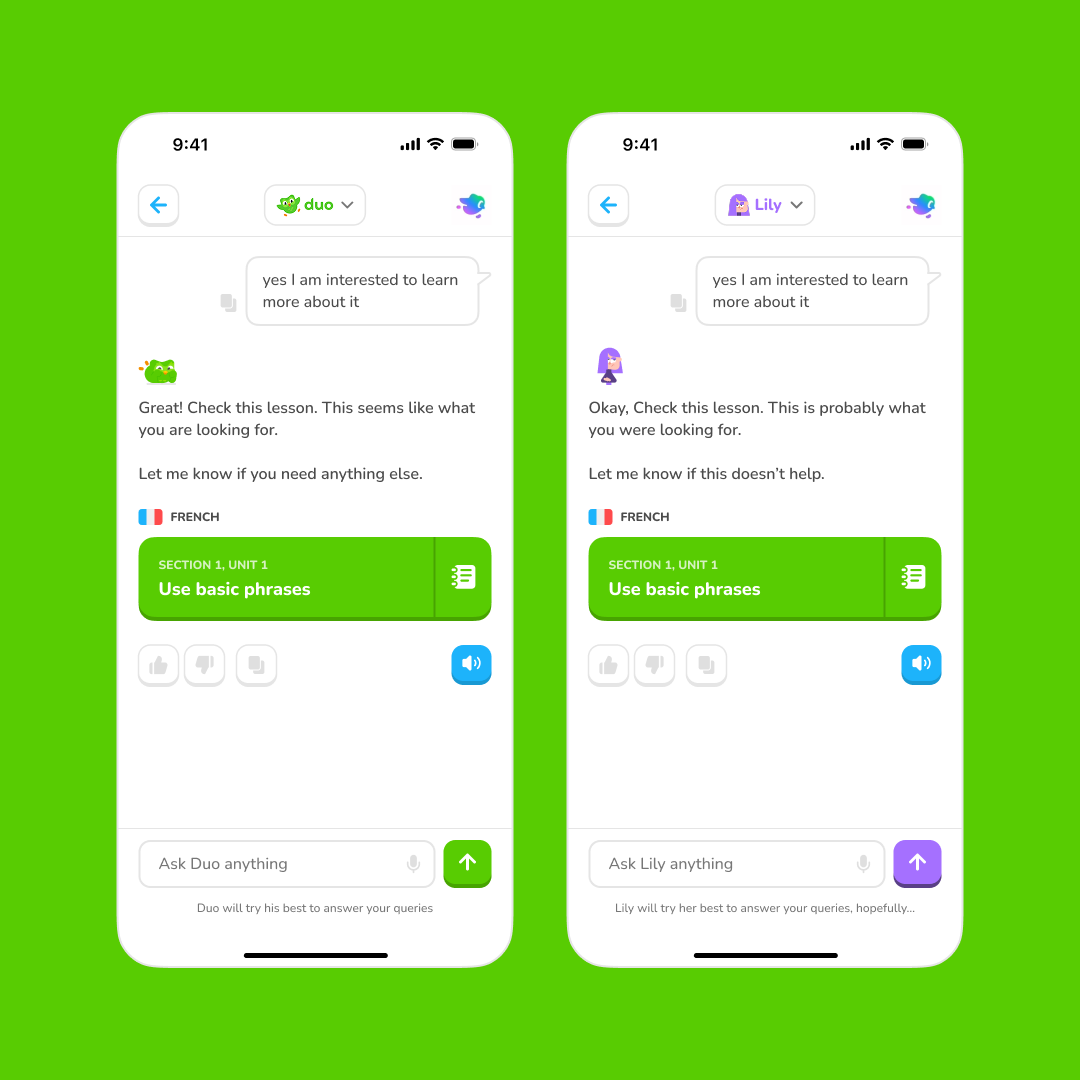 Duolingo AI - Concept app branding design duolingo figma graphic design ui ux vector
