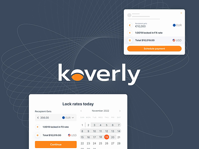 Koverly animation calculator calendar card financial graphic design menu money motion graphics orange ui webdesign webflow