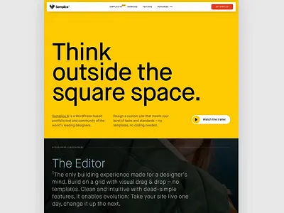 Semplice.com Re-Design design landing page portfolio ux website