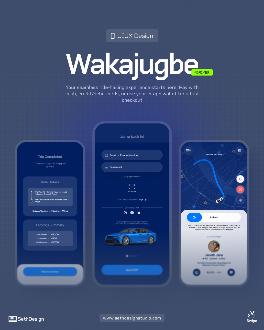 Wakajugbe Drivers App animation bolt branding cab driver graphic design motion graphics taxi uber ui