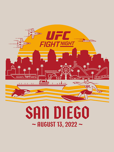UFC Fight Night San Diego branding design graphic design illustration logo vector