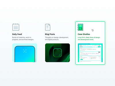 Personal Site Navigation Card Updates border card gradient hover icon illustration personal site portfolio shadow ui ux