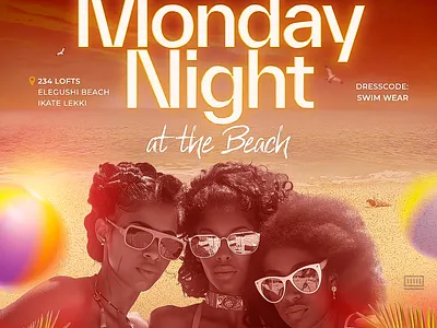 Beach Party Flyer beach event flyer girls party