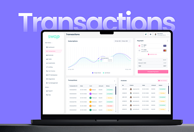 Swap Finance Dashboard Transactions UI/UX Design crypto finance dashboard crypto market crypto wallet dashboard design finance fintech product design transactions ui design uiux user interface web app web3 dashboard