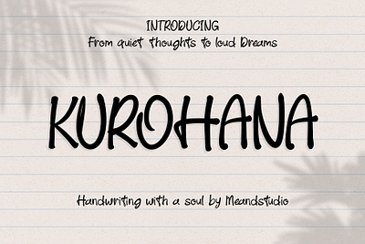 KUROHANA – Handwritten Font aesthetic font