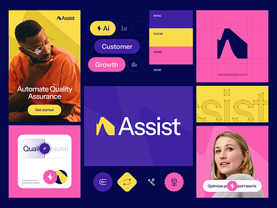 Assist AI Branding ai branding design landing page logo saas user interface web webdesign website