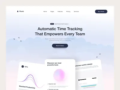 SaaS Productivity Tool Time Tracking clean ui dashboard ui figma design landing page minimal design modern design productivity app saas time tracking uiux web design