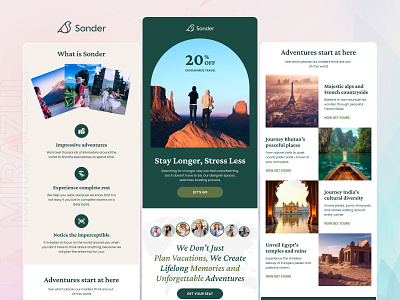 Travel Email Template Design ecommerce email email design email template email ui figma flow design klaviyo mailchimp newsletter design sonder template design tours travel travel agency ui design