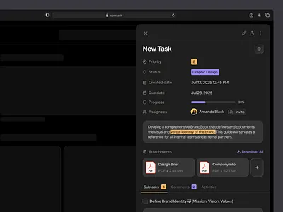 Creating a New Task in a Task Manager fintech outcrowd saas task task management ui ui components ux web web development web platform webflow