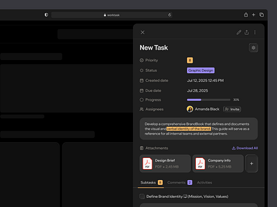 Creating a New Task in a Task Manager fintech outcrowd saas task task management ui ui components ux web web development web platform webflow