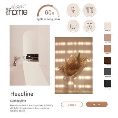 Moodboard for smart home app design branding design graphic design illustration ui vector