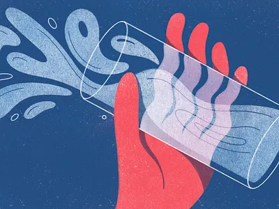 Refresh design doodle editorial illustration glass illustration liquid procreate texture