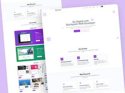 Blankpoint – Digital Web Agency Landing Page 2025 agency clean company profile hero hero section industry landing page modern portfolio profile startup technology trend ui design uiux web design website