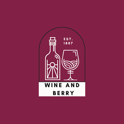 DAILY LOGO CHALLENGE DAY17 3d animation branding dailylogochallenge day17 graphic design logo motion graphics ui wineandberry