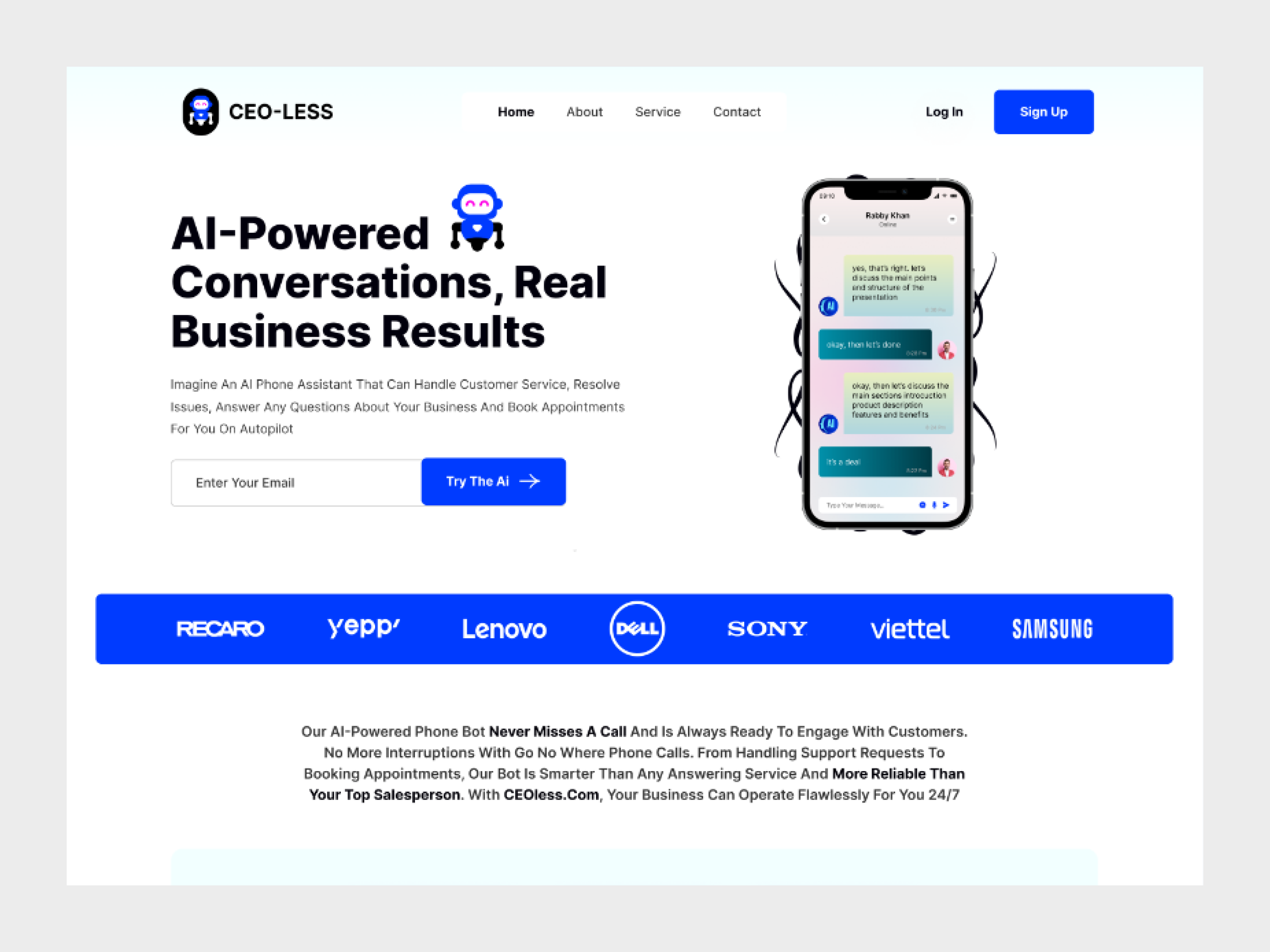 Virtual Assistant AI Website. virtual assistant website