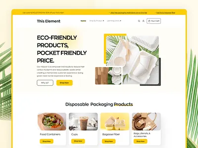 Eco-Friendly Packaging E-commerce Website Design cleandesign ecofriendly ecommercedesign landingpage mahfuzurmunna packagingwebsite responsivedesign shopify landing page shopifydesign sustainabledesign ui uiux webdesign