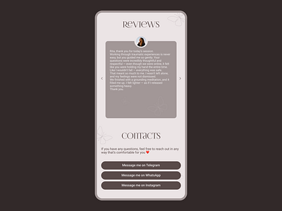 Footer design for psychologist portfolio website contacts design footer mobile first portfolio psychologist reviews ui uiux ux web design website