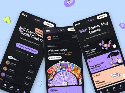 🎰 Punt – Free-to-Play Social Casino App Design app app design betting casino crypto crypto casino gambling app design gambling design gambling mobile design game app design jackpot lottery mobile gambling design mobile game online casino roulette slots social casino staking сasino app design