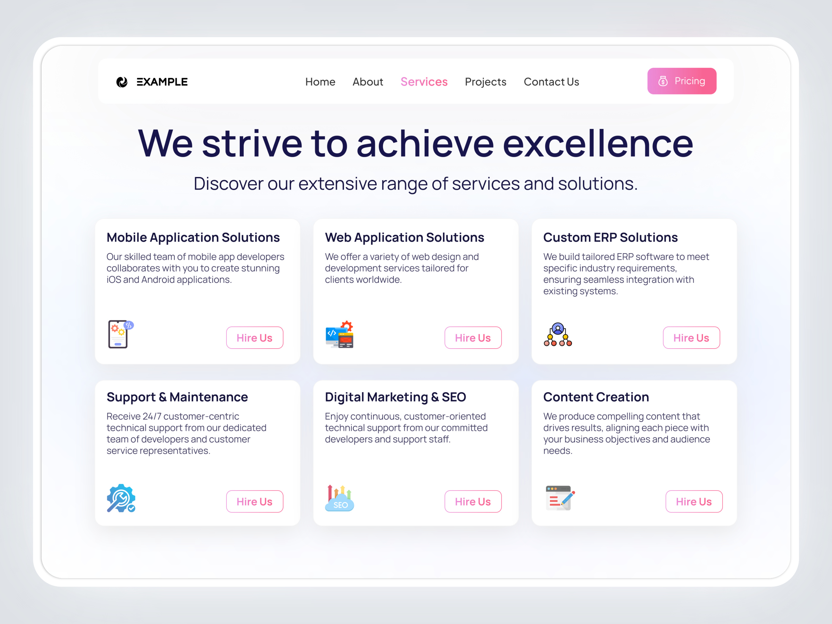 Example of Website Design Or Landing Page Design