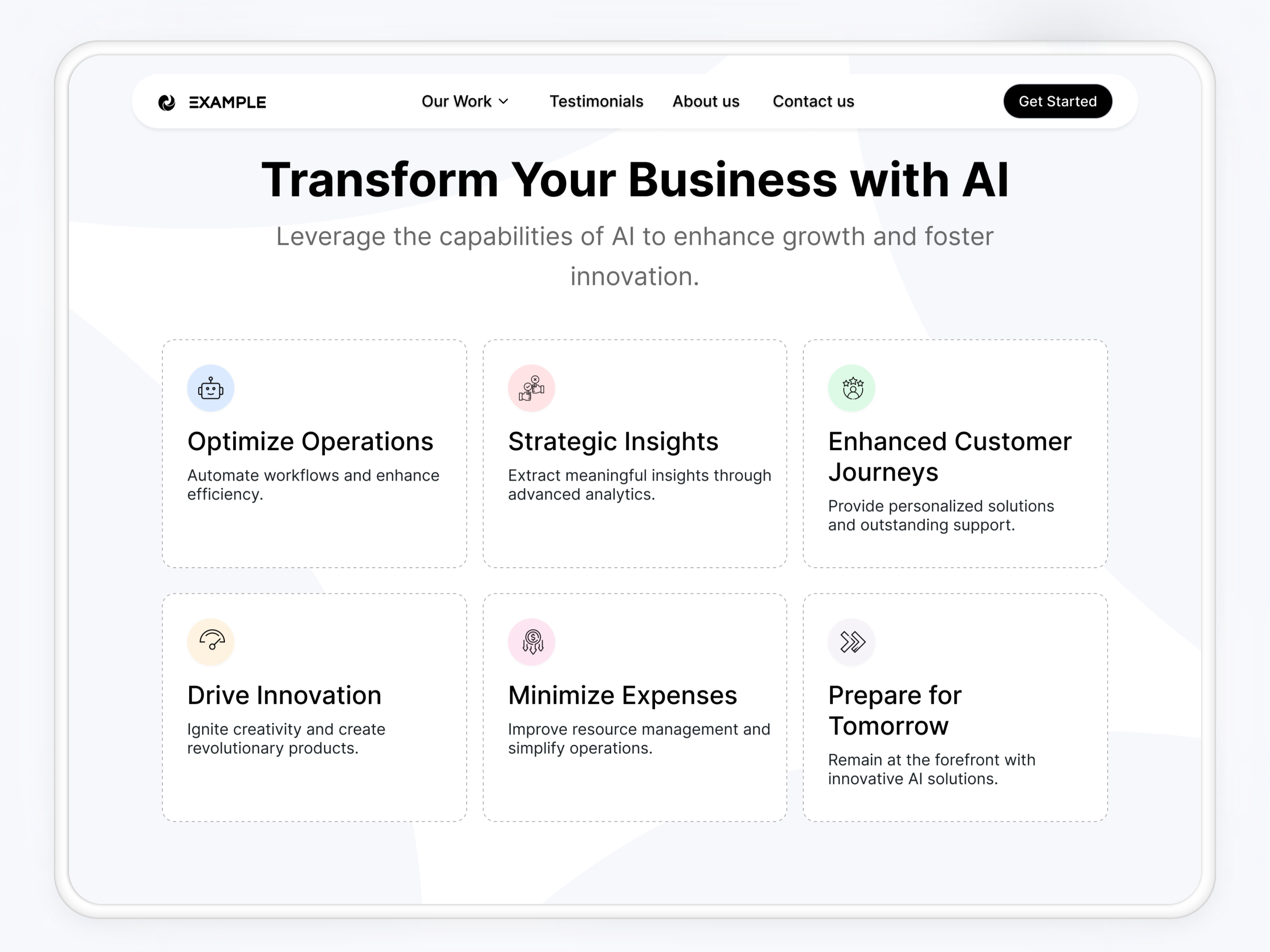 Example of Website Design Or Landing Page Design