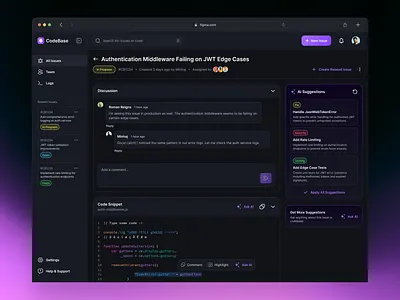 AI-Powered Dev Collaboration Tool ai ai tool chat code tool collaboration colorful dark dashboard debugging dev programming ui design uiux web webapp webapplication