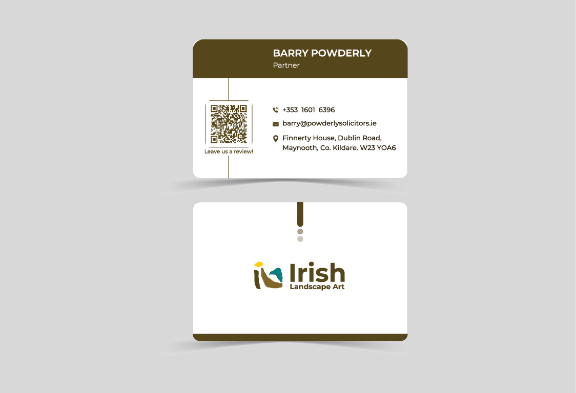 Irish landscape Art Visiting Card Design branding clean cool design dribble graphic design grid illustration logo tempalte typography ui visiting card design