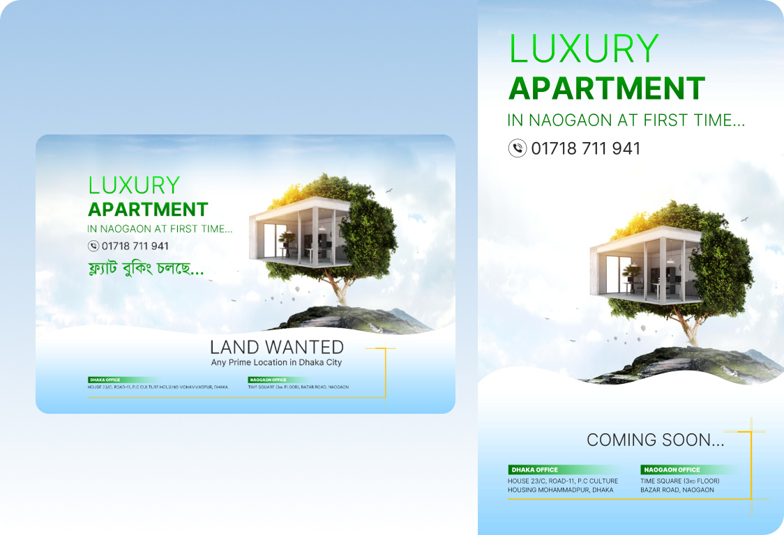 Billboard Design. Luxury apartment billboard branding clean cool design dribble flat design graphic design grid illustration tempalte typography ui