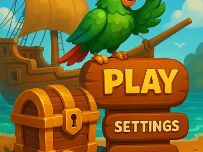 Cover for mobile game illustration