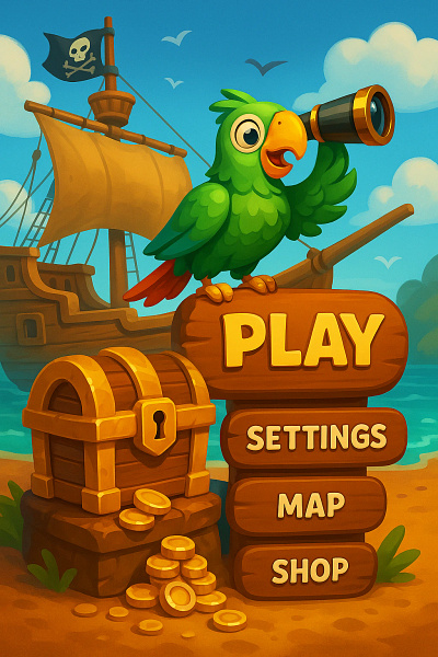 Cover for mobile game illustration