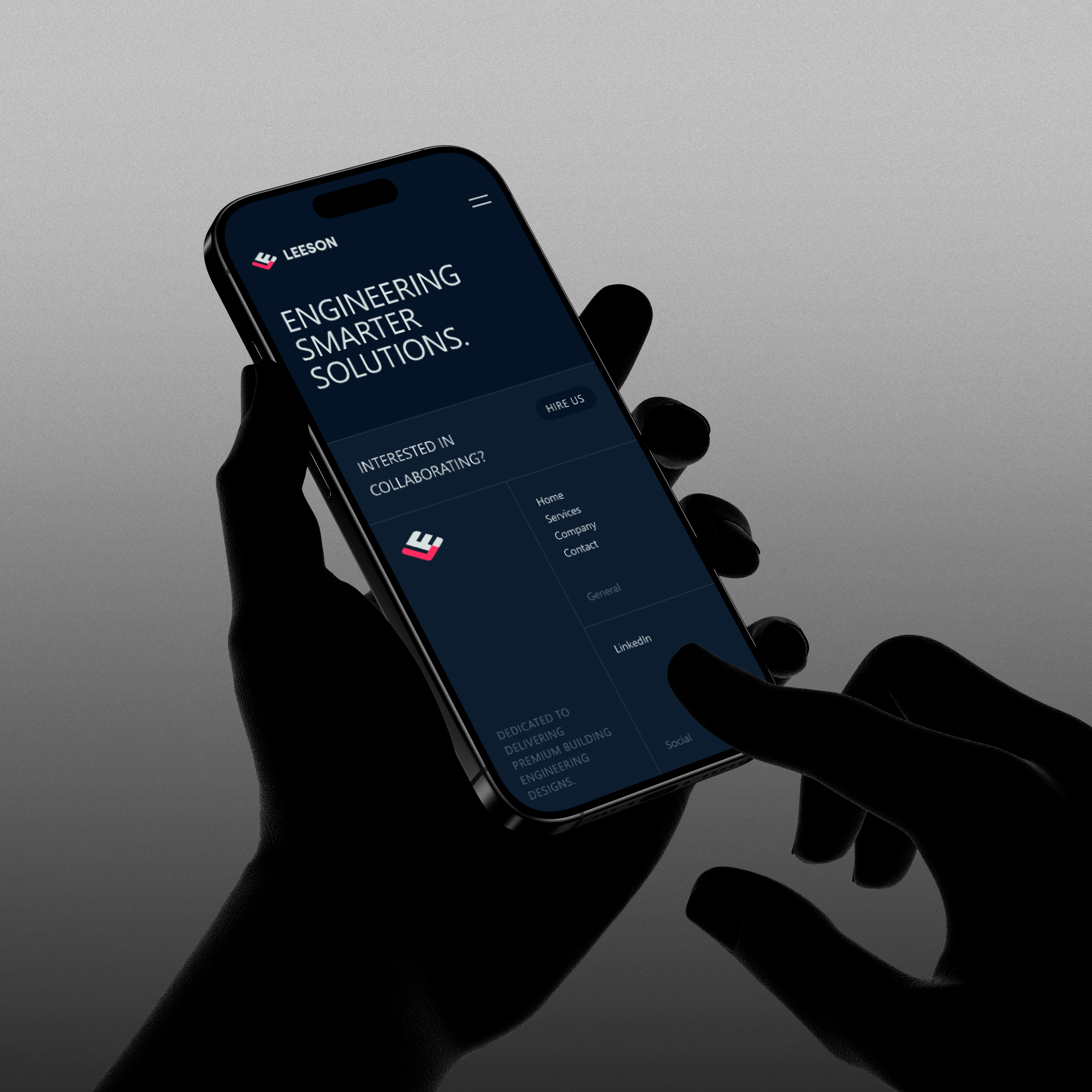 Engineering Firm Branding branding dark mode engineering hooman logo ui website