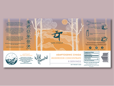 Chaga Bottle Label Design branding graphic design illustration illustrator packaging