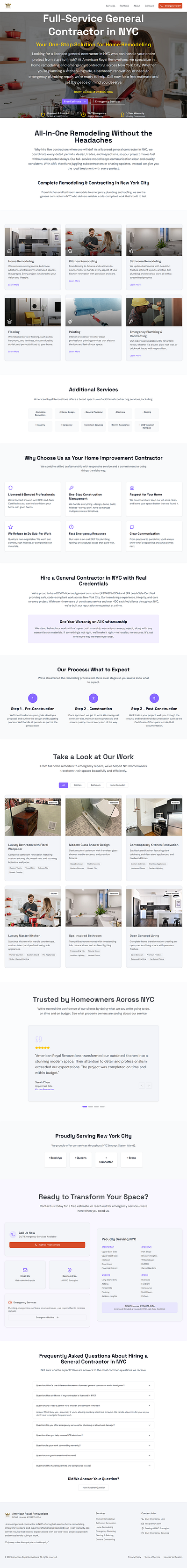 General Contractor Home Remodeling Website contractor figma home remodelling ui ux web design website website design