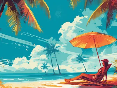 The poster of tourism company for social media illustration