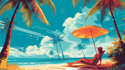 The poster of tourism company for social media illustration