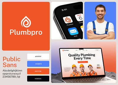 Plumbpro Branding Design 3d animation app design brand brand design brand identity branding contractor graphic design home repair site home services logo motion graphics plumber plumber service plumber website plumbing techwitpro ui