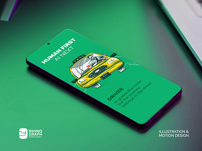 Animated Taxi Driver Character 2d animation 3d ai animation app design branding character character design design graphic design illustration illustrator mockup motion motion graphics onboarding rhinograph vector