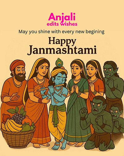 Krishna ji branding colours design festival graphic design illustration india janmashtami