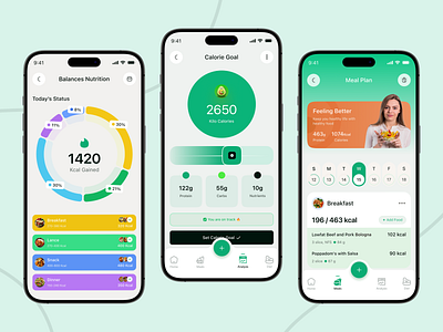 AI Nutrition Mobile App UX/UI Design ai nutrition app design fitness app fitness journey food ai food tracker health tech healthy lifestyle meal planner minimal ui mobile app mobile app design nutrition app nutrition goals smart health ui design ui ux ux design wellness design