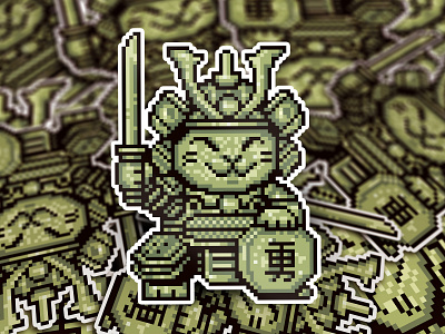 Yuki Neko (Gameboy Version) 8bit brand identity branding cat cat sticker character character design design gameboy graphic design illustration japan jeffrey dirkse mascot mascot design samurai shogun sticker stickers vector