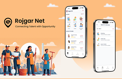 Rojgar Net – AI-Powered Job Platform UI app application business clean ui mobile app ui startup design typography ui ui design uiux