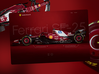 Hero Concept for Team F1 Ferrari car cleandesign concept dark f1 hero landingpage race red uiux webdesign