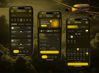 AI Flight Booking - Mobile Application ai mobile app ai travel airplane app app design app design agency booking booking app design flight app flight application flight booking ios mobile app modern ui product ticket ticket booking application ui ux